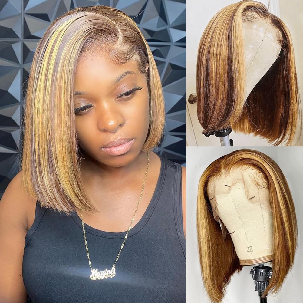 Pre Parted 13X4 Lace Front Bob Wig - Bob Wig Human Hair 13x4 HD