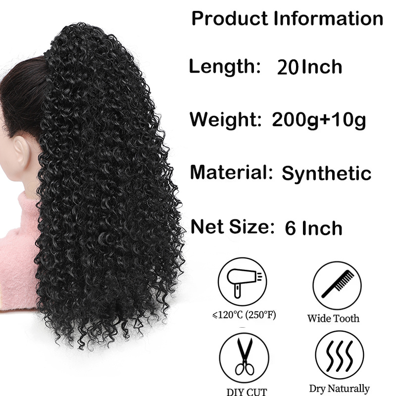 Long Curly Drawstring Ponytail - Drawstring Afro Curly Puff Ponytail recension och pris