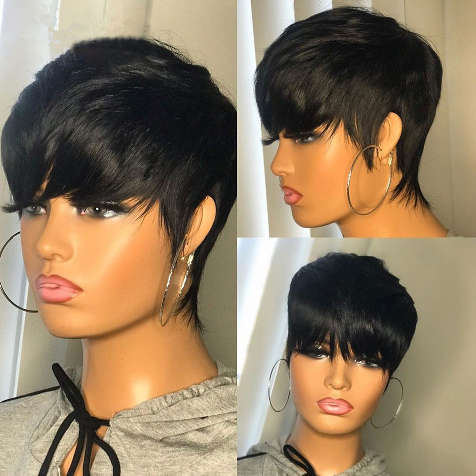 Short Human Hair Wigs Pixie Cu - Short Pixie Cut Wig Human Hair Cheap recension och pris