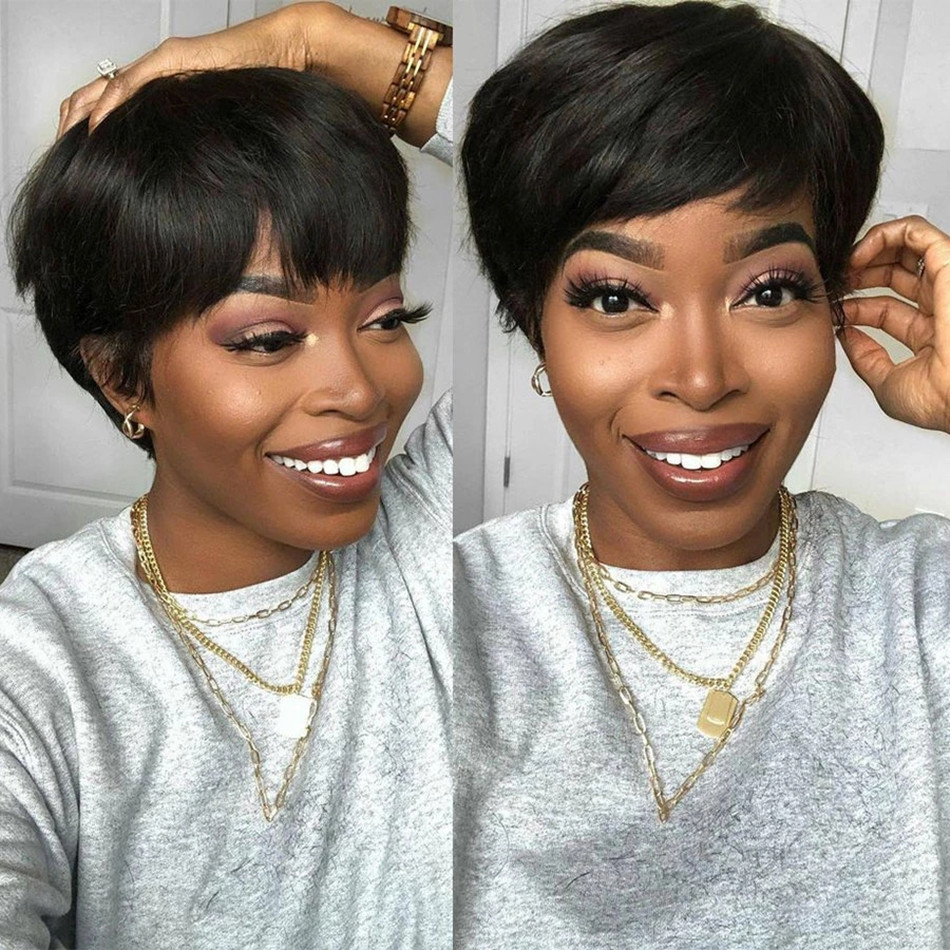 Short Human Hair Wigs Pixie Cu - Short Pixie Cut Wig Human Hair Cheap recension och pris