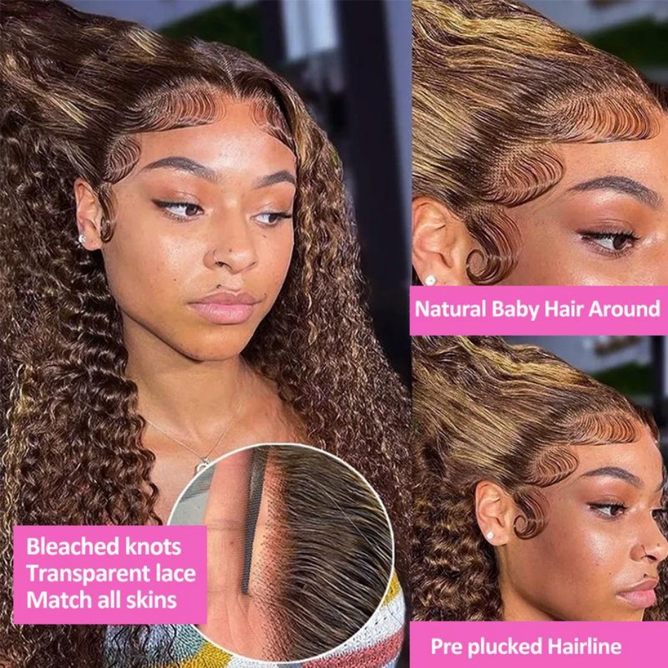 427 Highlight Ombre Wig Human  - Hd Lace Frontal Wig Human Hair Pre Plucked recension och pris