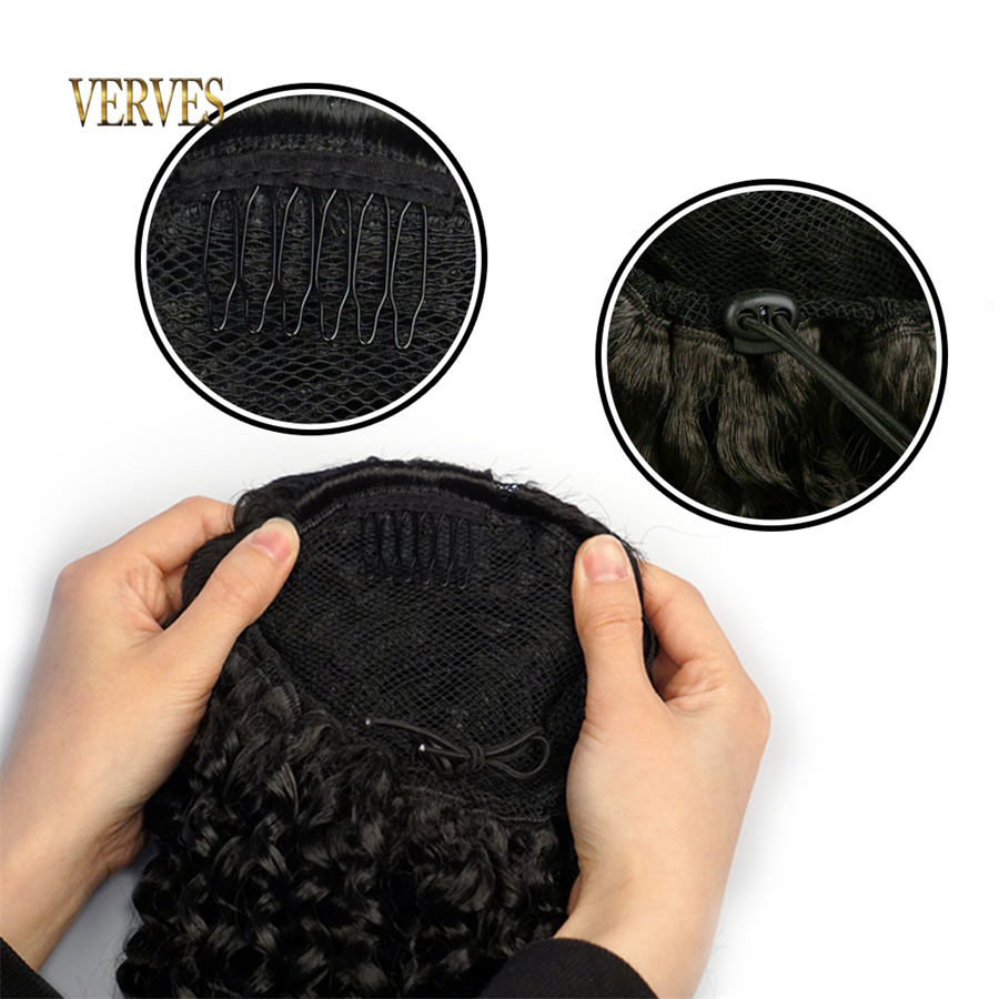 VERVES Synthetic Drawstring Pu - Drawstring Afro Curly Puff Ponytail recension och pris