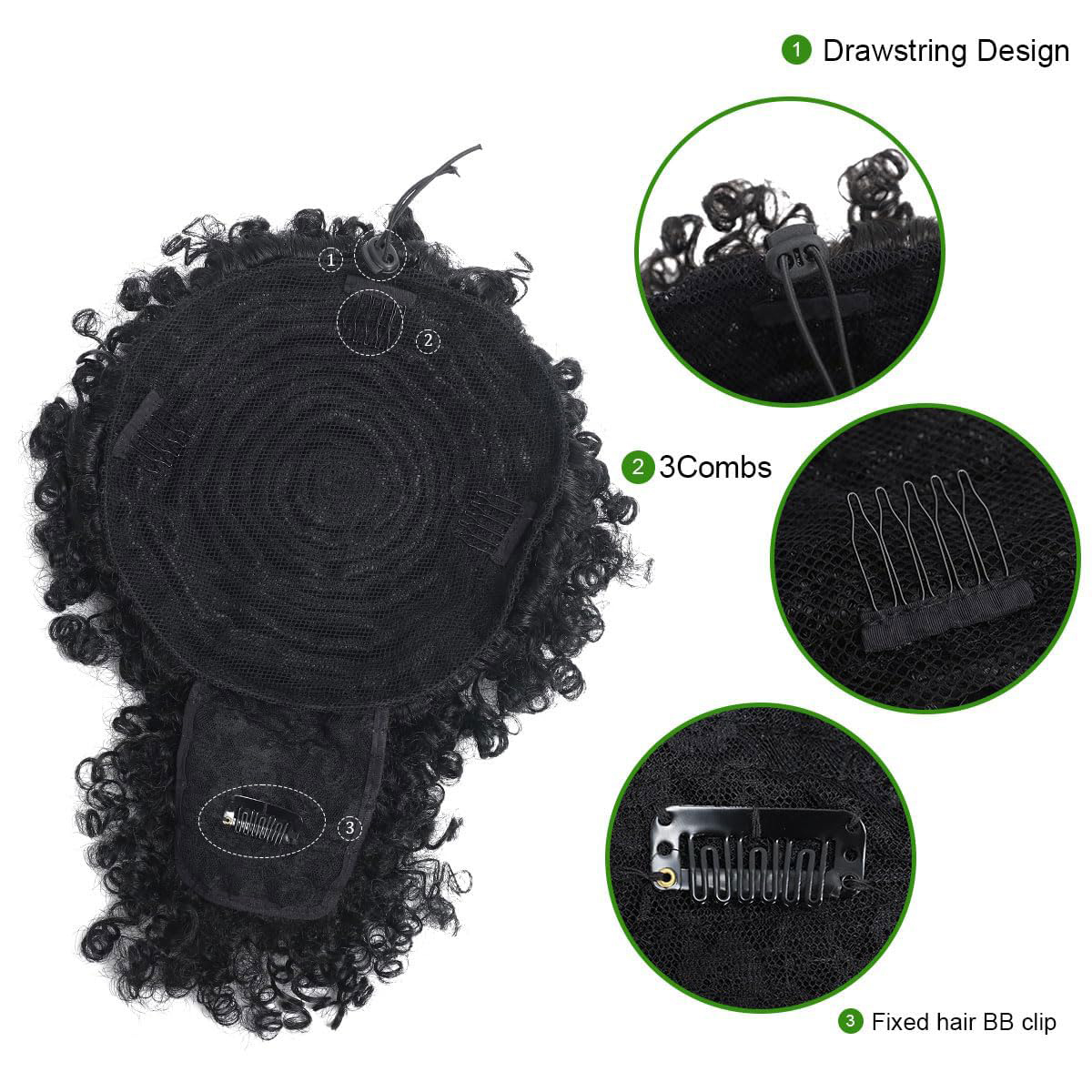 Afro Puff Kinky Curly Hair Upd - Drawstring Afro Curly Puff Ponytail recension och pris