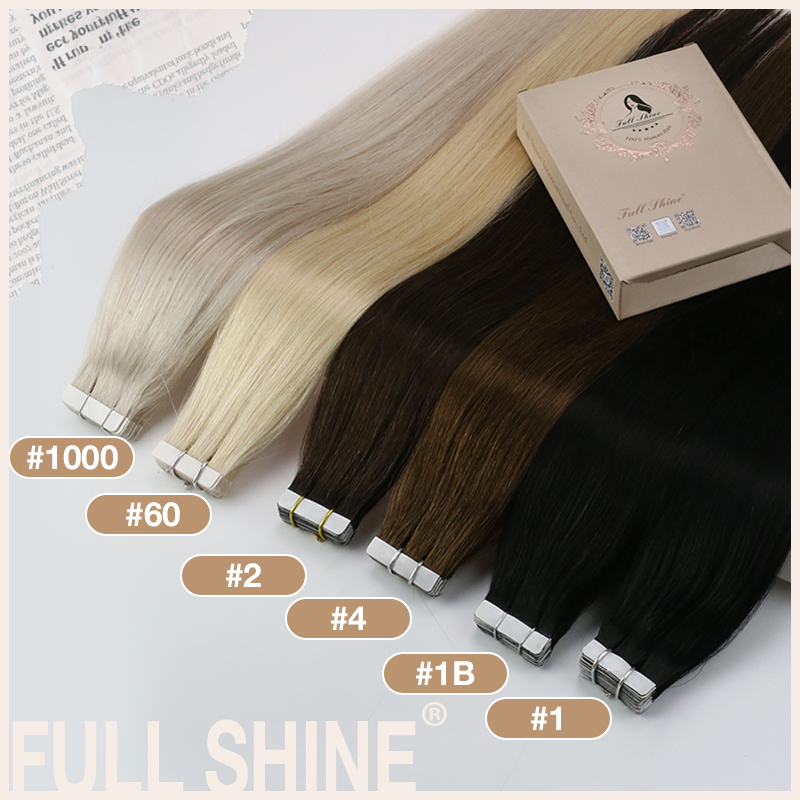 Full Shine Tape in Hair Extens - Invisible Tape In Extensions Real Hair recension och pris
