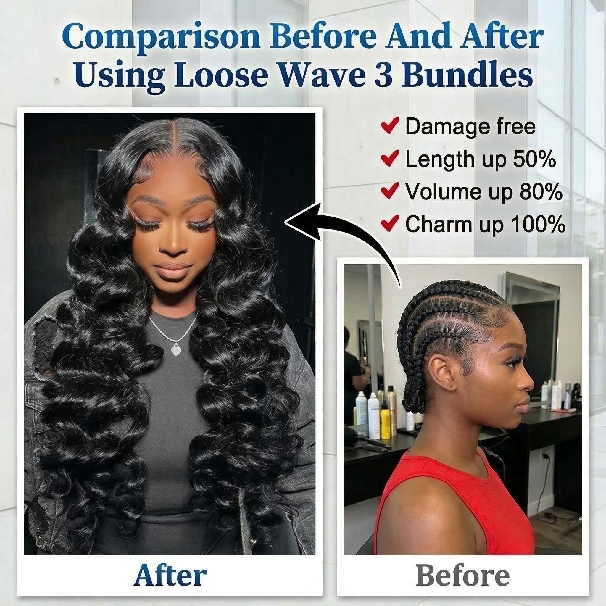 30 40 Inch Loose Wave Bundles  - Deep Wave 3 Bundles With Closure recension och pris