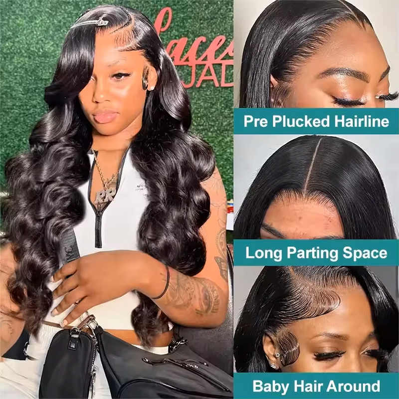 180-220% Density Natural Black - Human Hair Wigs recension och pris