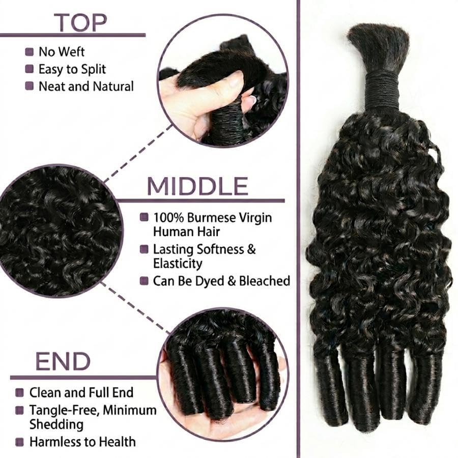 Human Braiding Hair For Boho B - Water Wave Bulk Human Hair For Braiding recension och pris