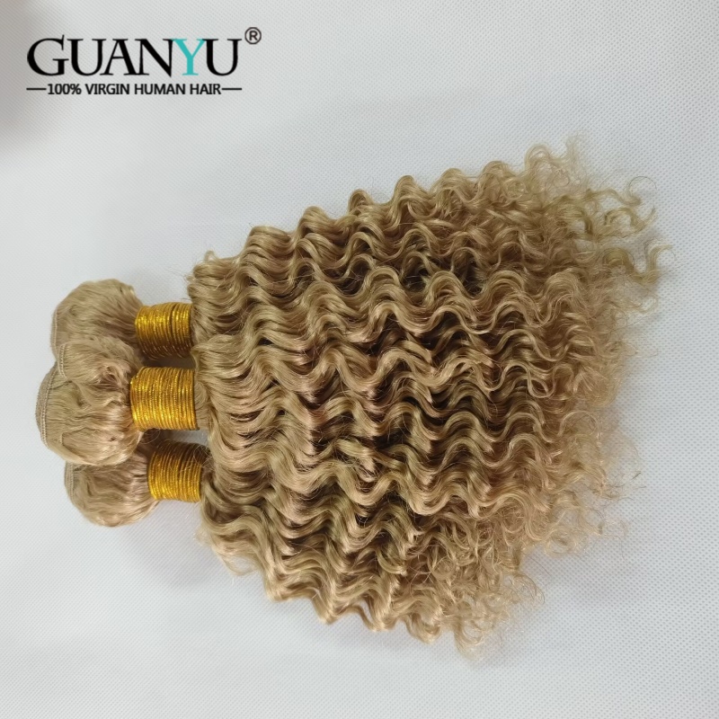 #27 Honey Blonde Deep Wave Omb - Deep Wave 3 Bundles With Closure recension och pris