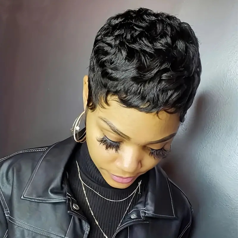 Short Bob Pixie Cut Wig Pixie  - Short Pixie Cut Wig Human Hair Cheap recension och pris