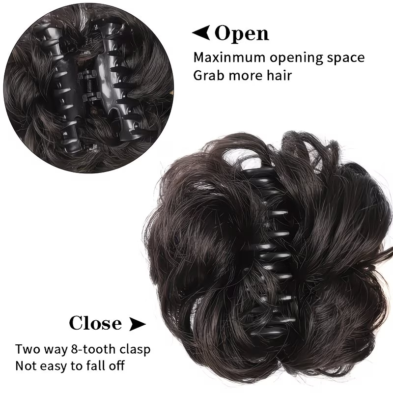 Synthetic Messy Bun Short Curl - Claw Clip Messy Bun Hair Piece recension och pris