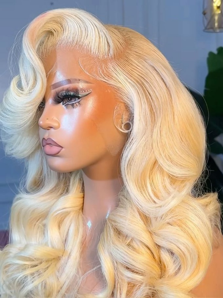 Honey Blonde 613 Body Wave Hum - 613 Blonde Body Wave Lace Front Wig recension och pris