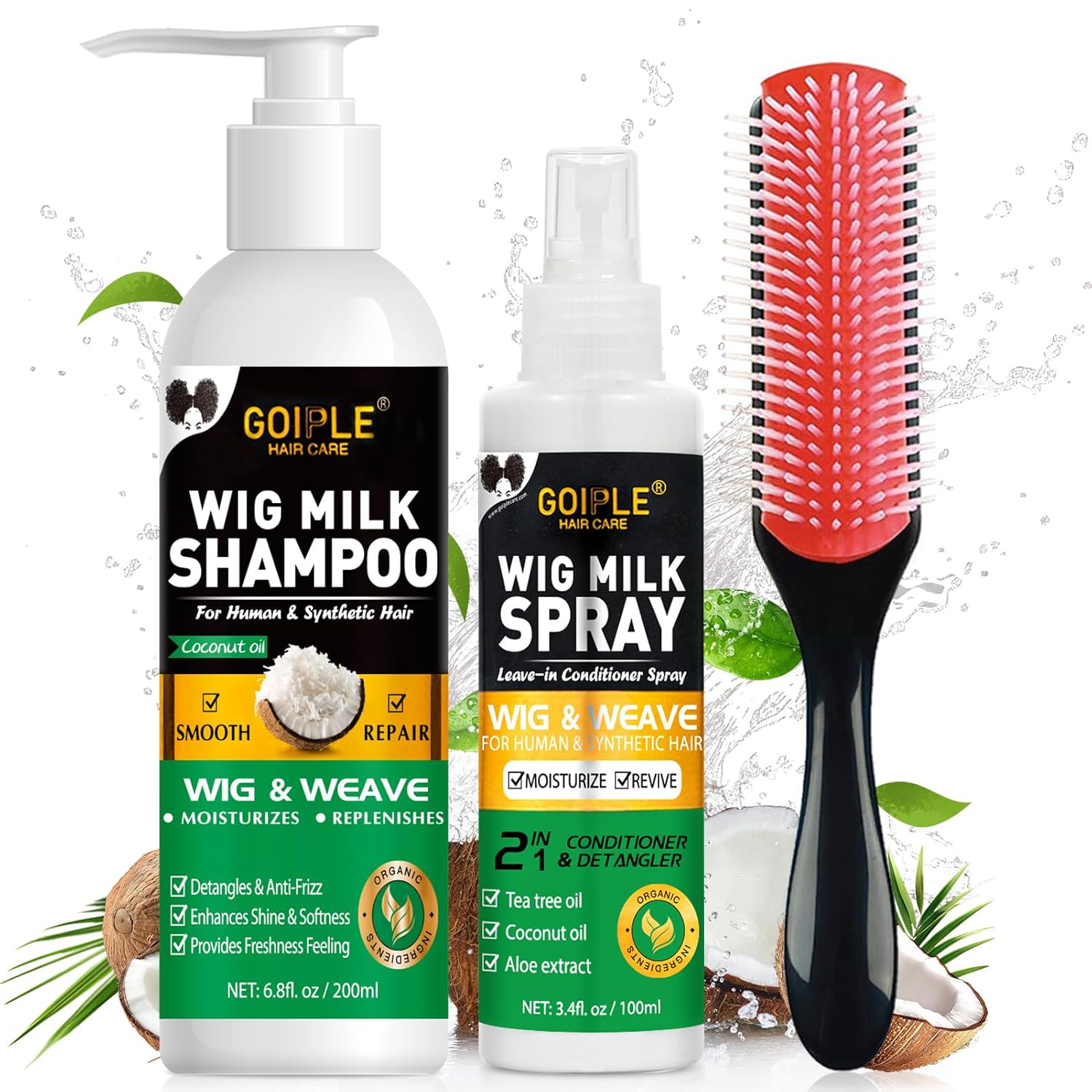 GOIPLE 3 in 1 Wig Care Kit wit - Synthetic Wigs recension och pris