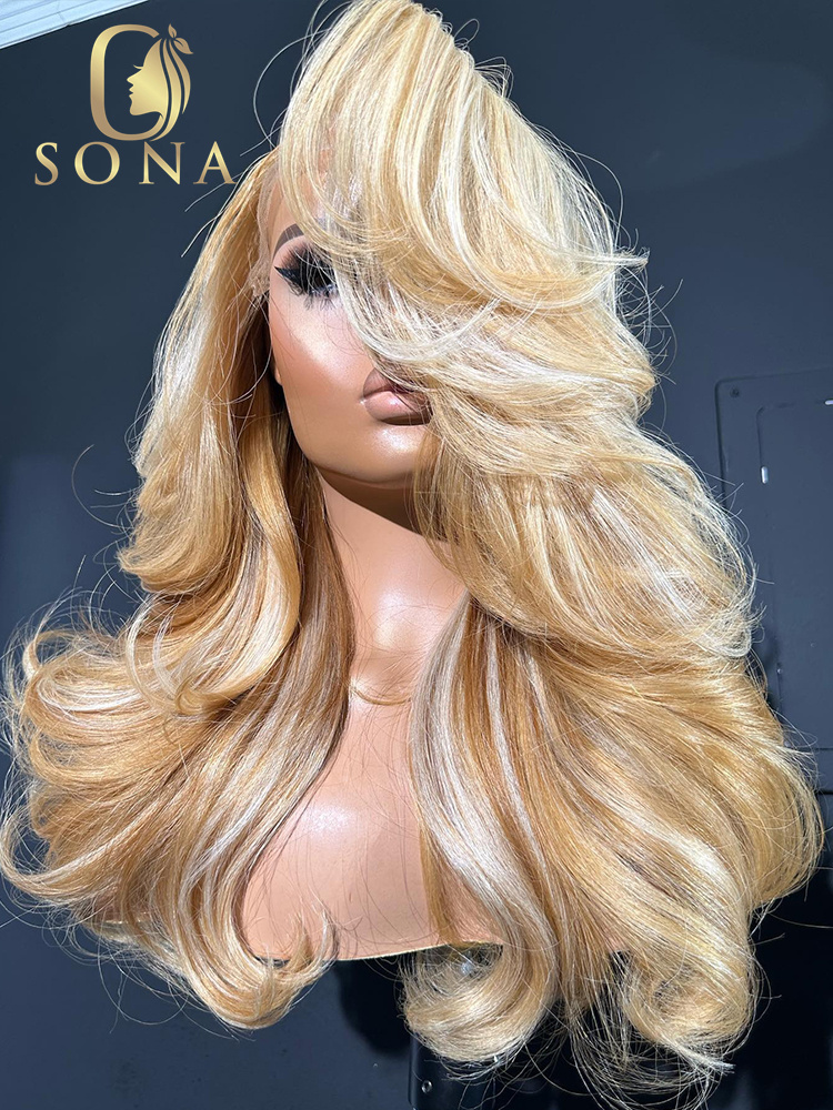 613# 27# Highlight HD Lace Fro - 613 Blonde Body Wave Lace Front Wig recension och pris