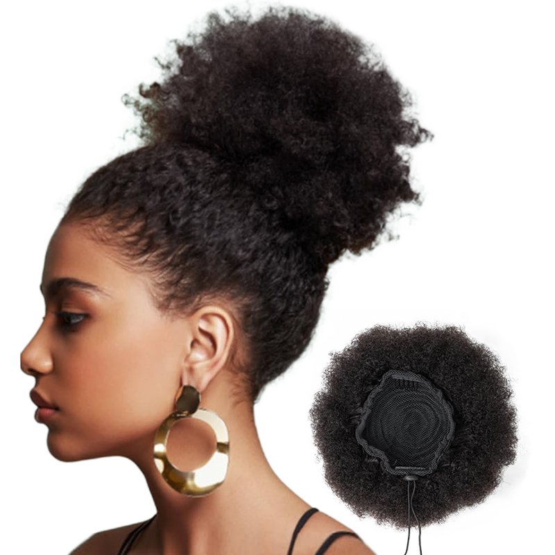 100% Human Hair 8 Inch Short A - Drawstring Afro Curly Puff Ponytail recension och pris