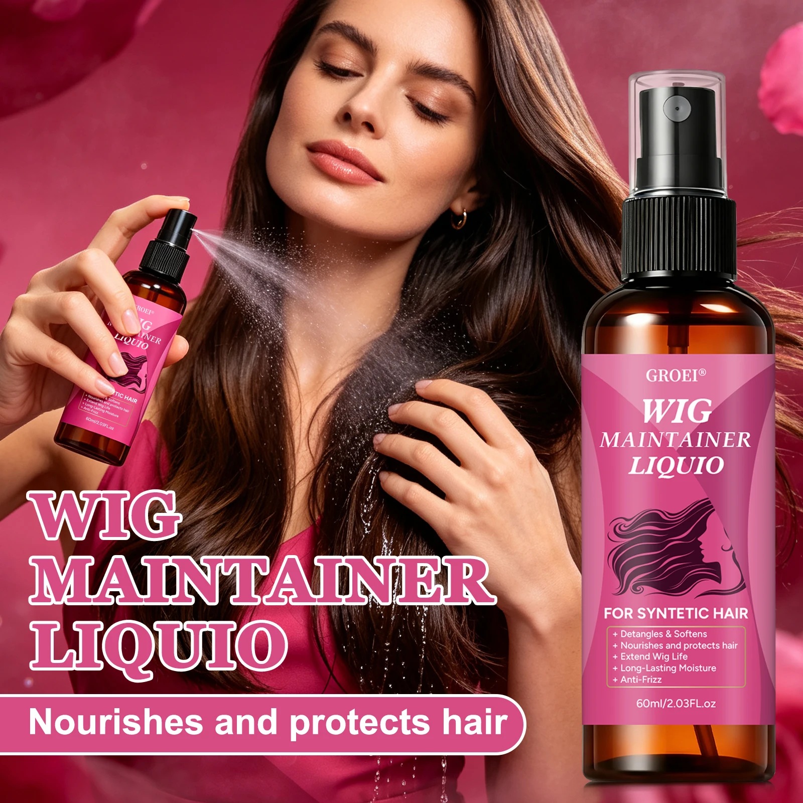 GROEI Anti‑Frizz Wig Maintaine - Synthetic Wigs recension och pris