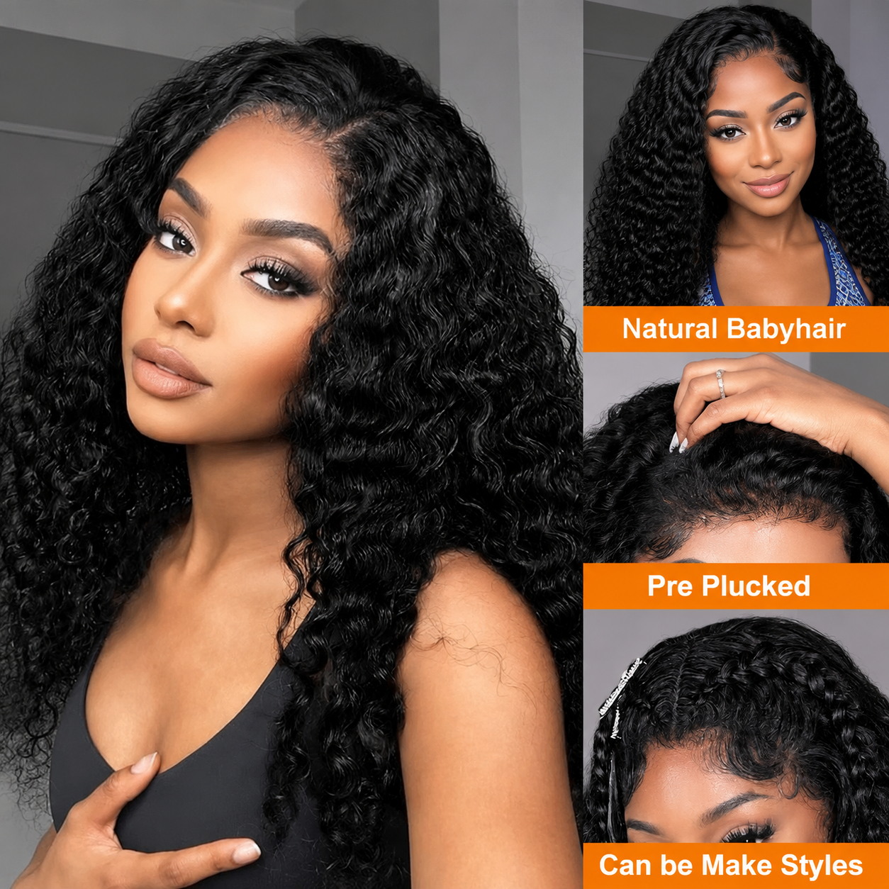 Ultra Fitted 250% Curly Wigs H - Hd Lace Frontal Wig Human Hair Pre Plucked recension och pris
