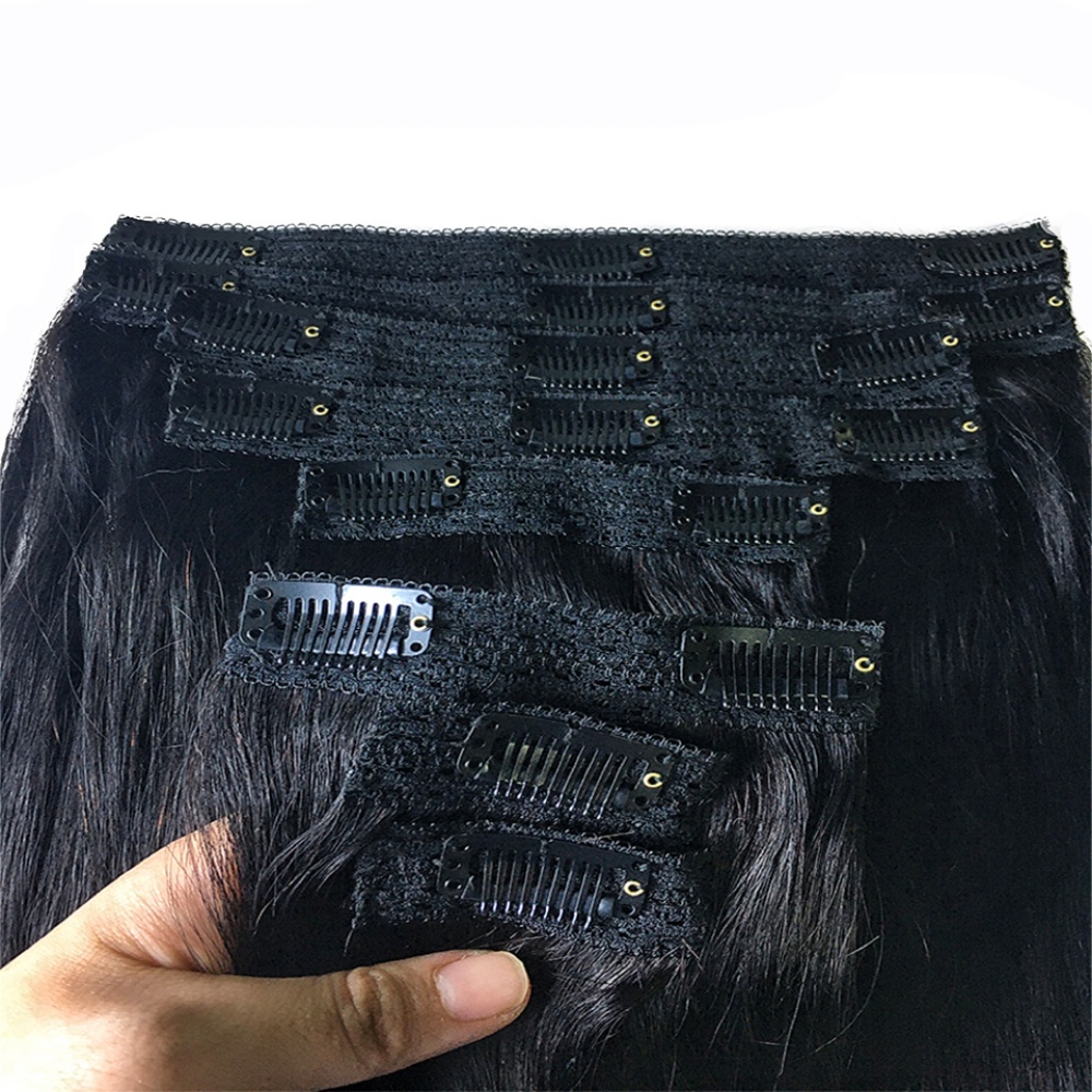 Natural Straight Clip In Human - Seamless Clip In Hair Extensions Human Hair recension och pris