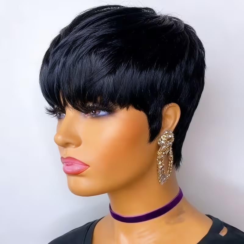 Short Pixie Cut Human Hair Wig - Short Pixie Cut Wig Human Hair Cheap recension och pris