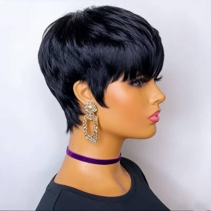 Short Pixie Cut Human Hair Wig - Short Pixie Cut Wig Human Hair Cheap recension och pris