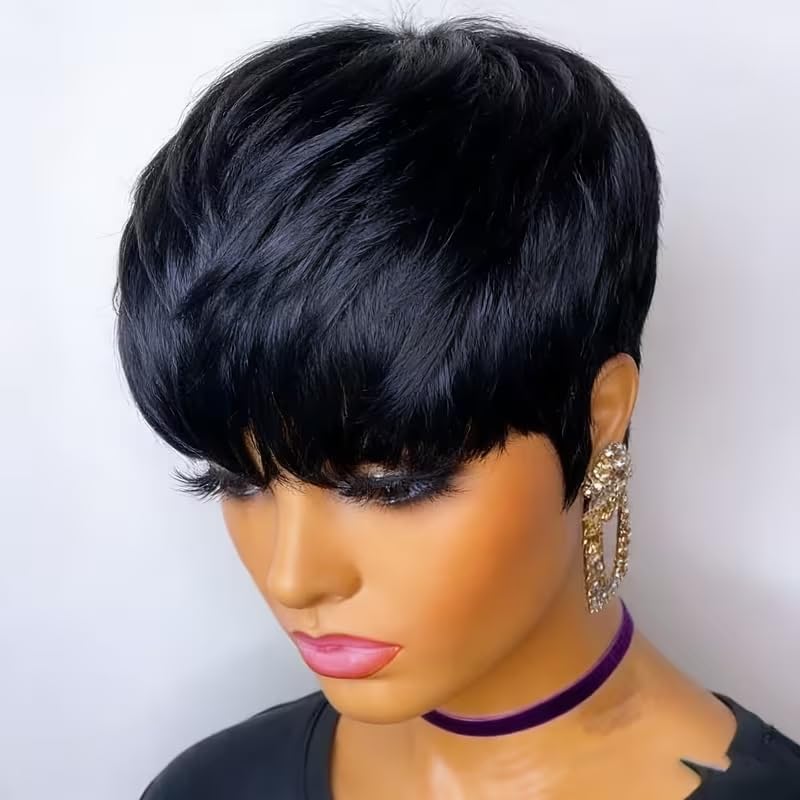 Short Pixie Cut Human Hair Wig - Short Pixie Cut Wig Human Hair Cheap recension och pris