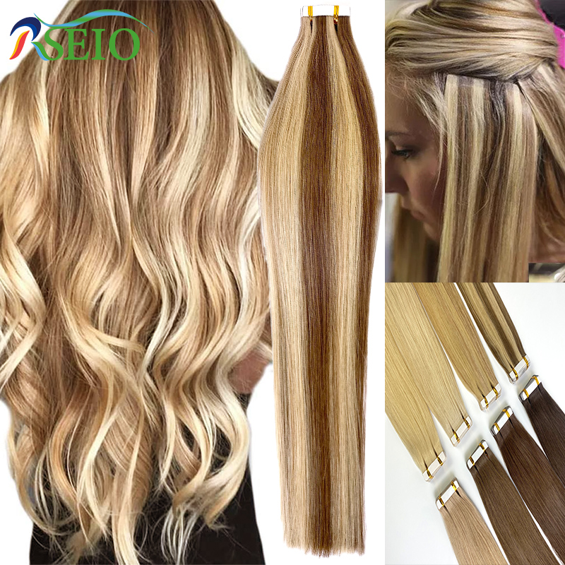 RSEIO Straight Tape In Human H - Invisible Tape In Extensions Real Hair recension och pris