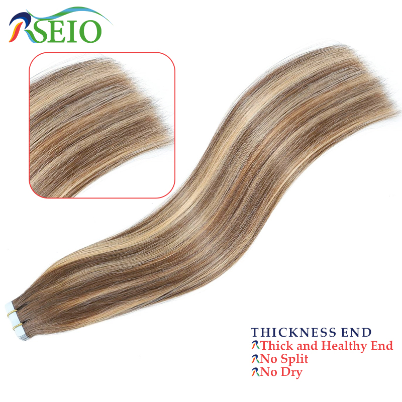 RSEIO Straight Tape In Human H - Invisible Tape In Extensions Real Hair recension och pris