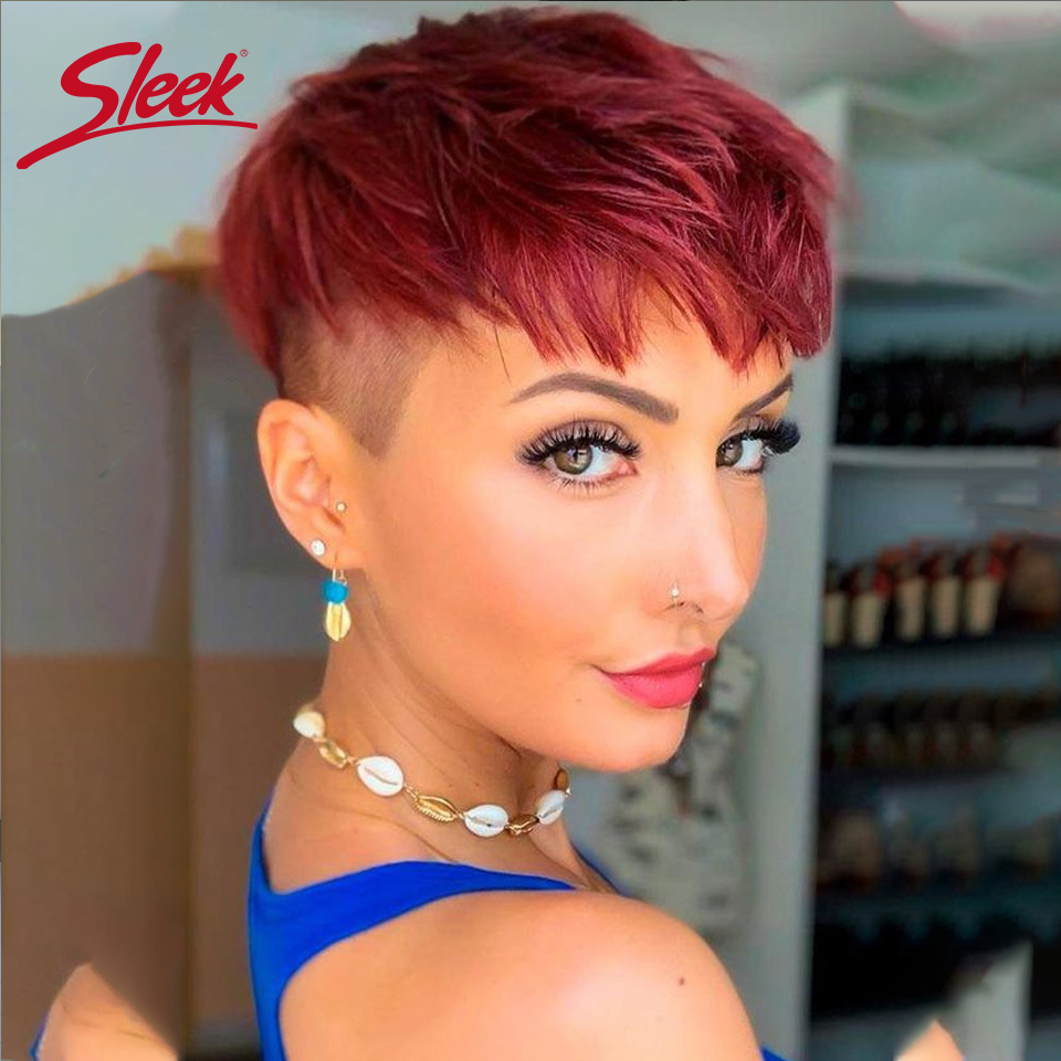 Sleek Short Pixie Cut Bob Lace - Short Pixie Cut Wig Human Hair Cheap recension och pris