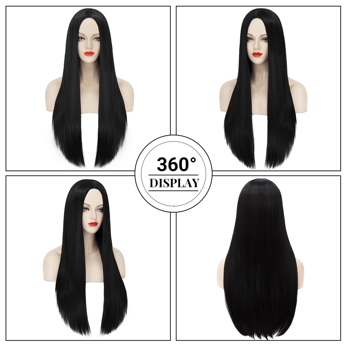Synthetic Long Black Wig for W - Synthetic Braided Wigs For Black Women recension och pris