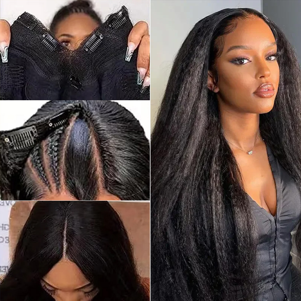 Kinky Yaki Straight Human Hair - Glueless Wear And Go Human Hair Wig recension och pris