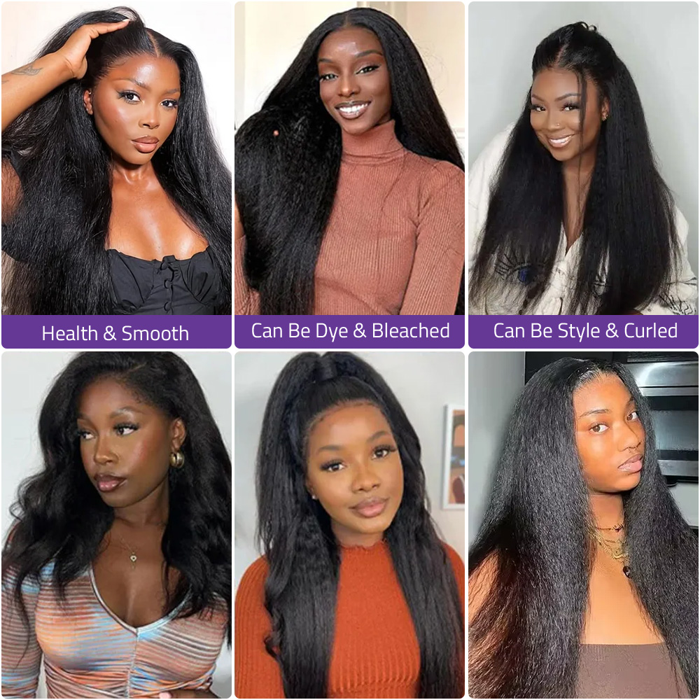 Kinky Yaki Straight Human Hair - Glueless Wear And Go Human Hair Wig recension och pris