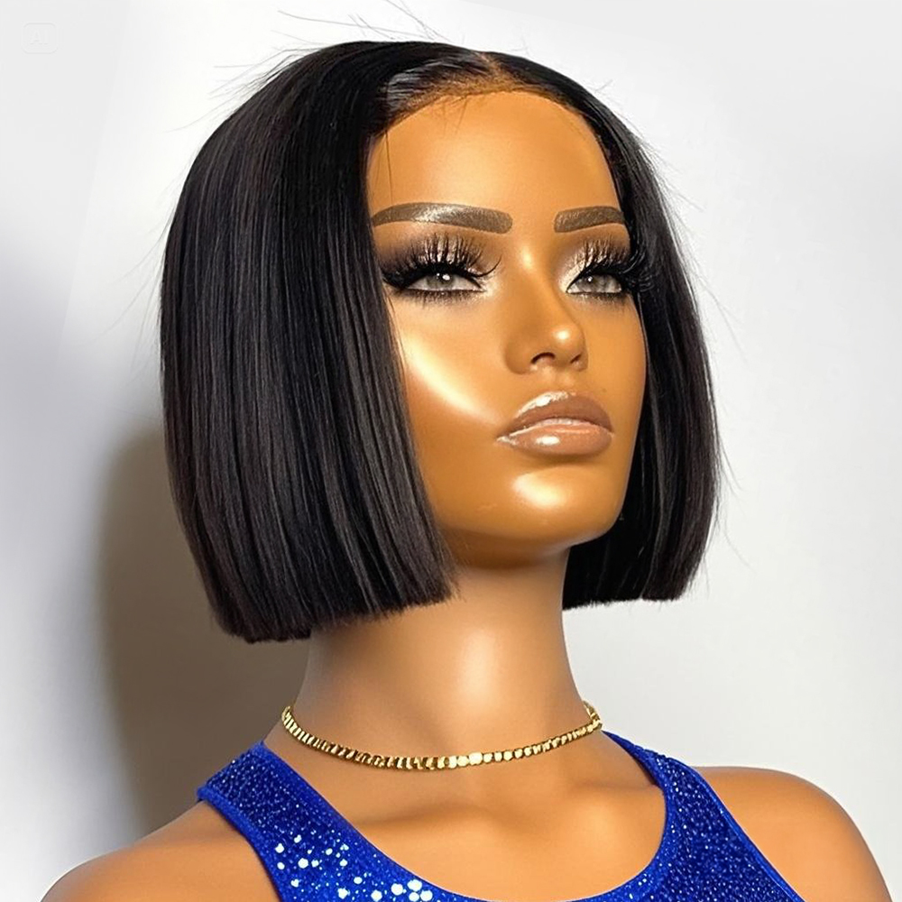 250% Density Straight Short Bo - Glueless Wear And Go Human Hair Wig recension och pris