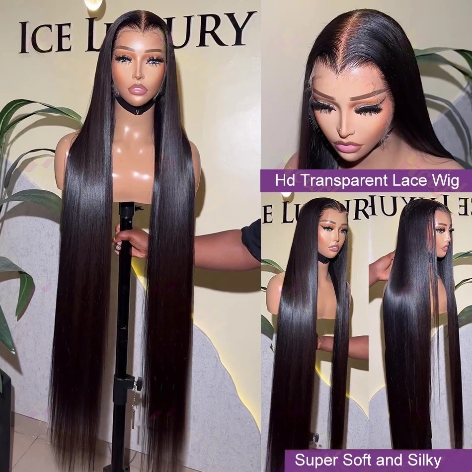 40 Inch Straight Human Hair Wi - Hd Lace Frontal Wig Human Hair Pre Plucked recension och pris
