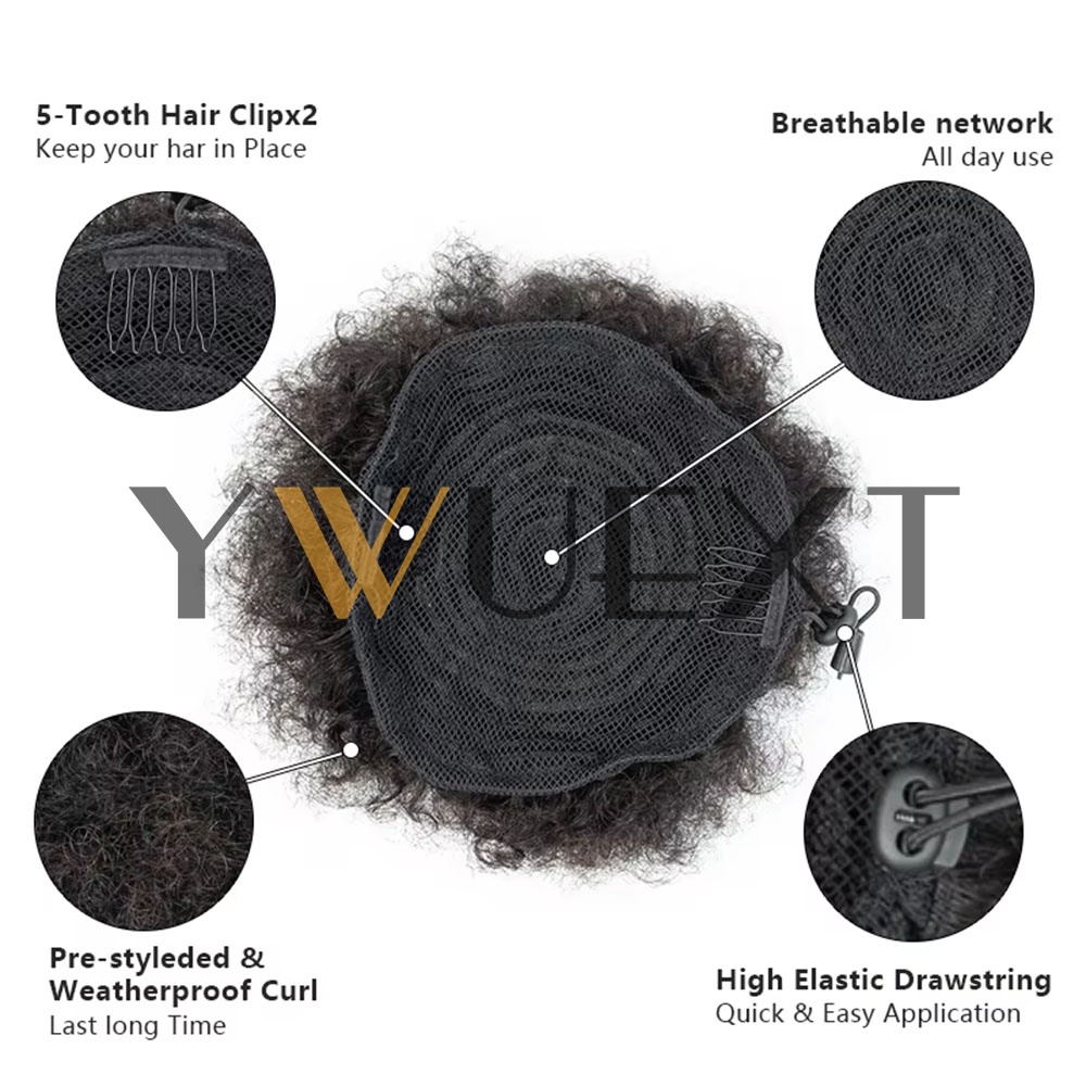 Afro Puff Ponytail 4-6 Inch Hu - Drawstring Afro Curly Puff Ponytail recension och pris