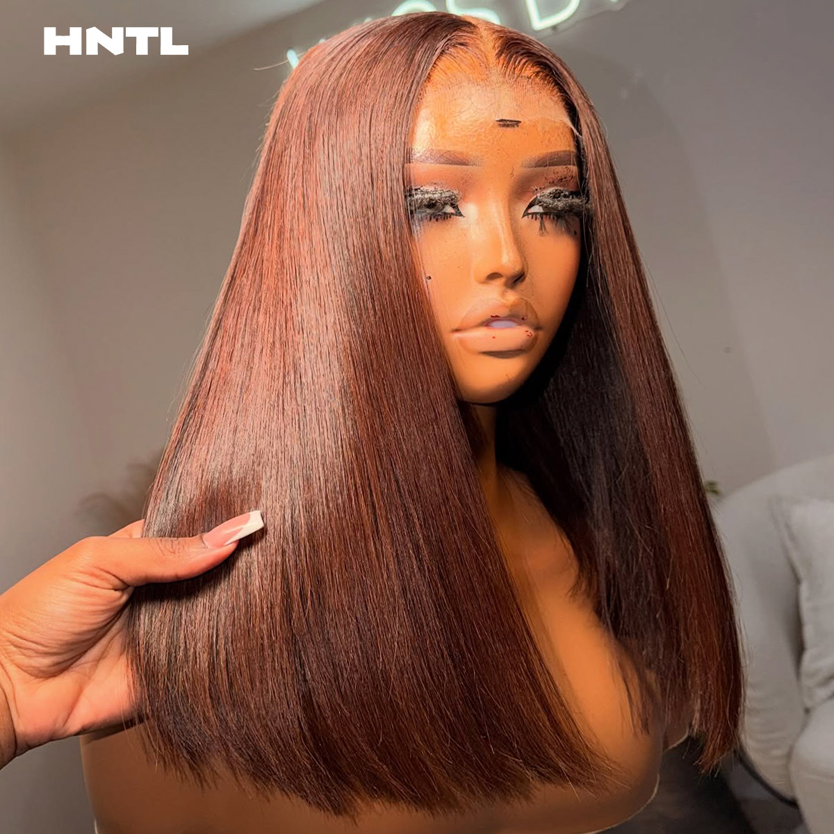 Glueless Wear and Go Brown Col - Pre Parted 13X4 Lace Front Bob Wig recension och pris
