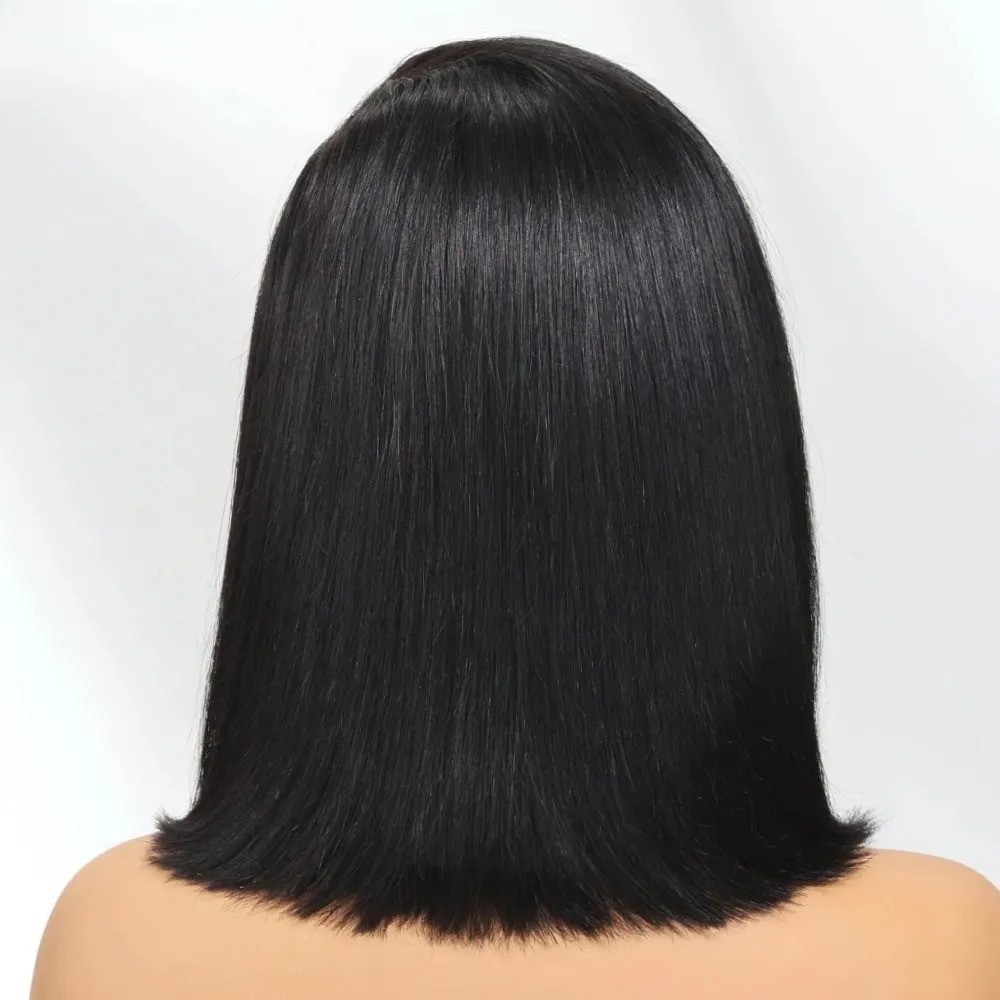 Black Short Bob Straight Lace  - Pre Parted 13X4 Lace Front Bob Wig recension och pris