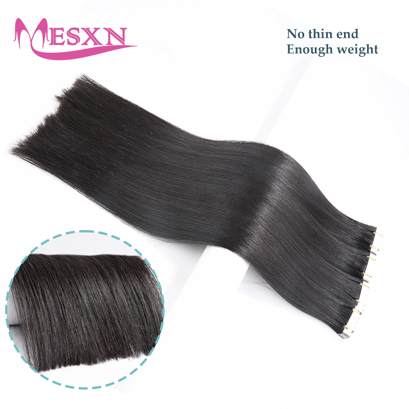 Mini Straight Tape In Human Ha - Invisible Tape In Extensions Real Hair recension och pris