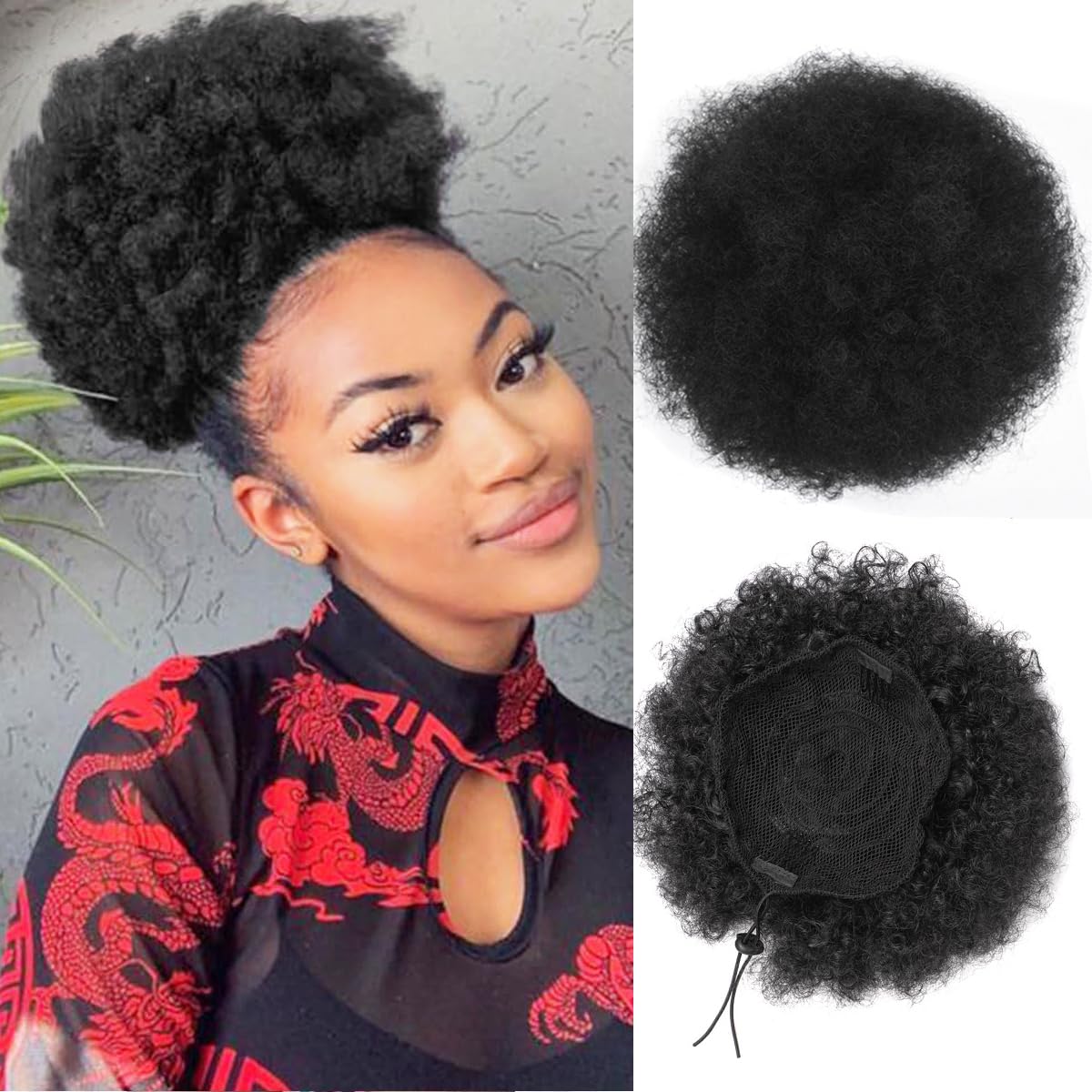 Afro Puff Drawstring Ponytail  - Drawstring Afro Curly Puff Ponytail recension och pris