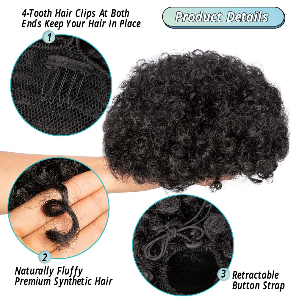Afro Puff Drawstring Ponytail  - Drawstring Afro Curly Puff Ponytail recension och pris
