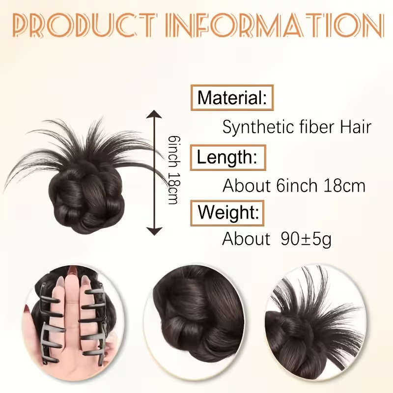 Fluffy Spiky Messy Bun Hair Pi - Claw Clip Messy Bun Hair Piece recension och pris