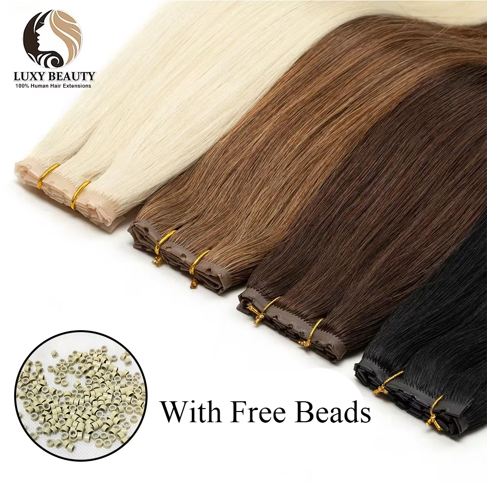 Blonde injected Hole Weft Huma - Invisible Tape In Extensions Real Hair recension och pris