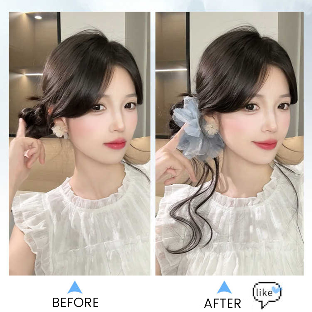 Synthetic Short Wavy Curly Flo - Claw Clip Messy Bun Hair Piece recension och pris