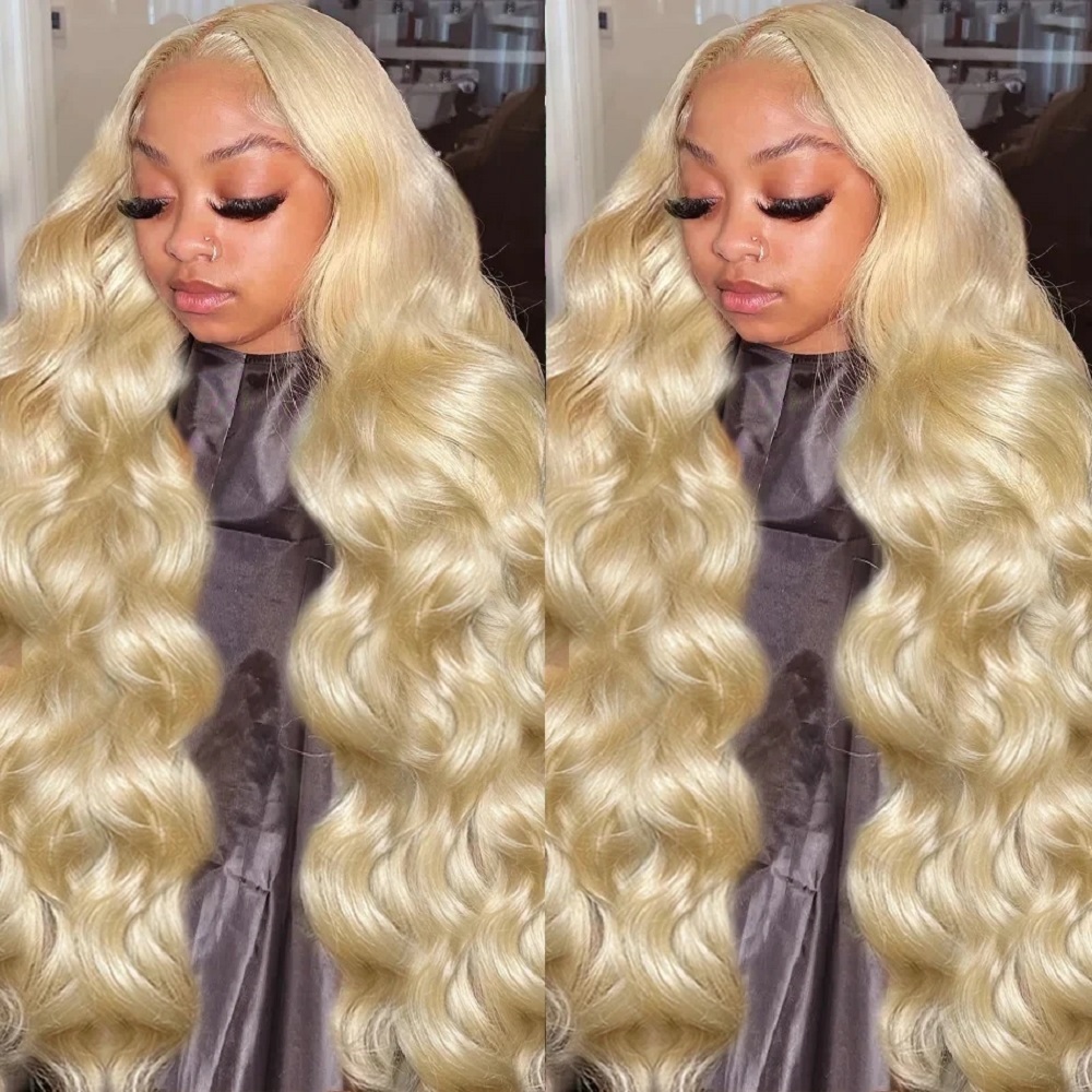 46 Inch HD Blonde 13x4 Lace Fr - 613 Blonde Body Wave Lace Front Wig recension och pris