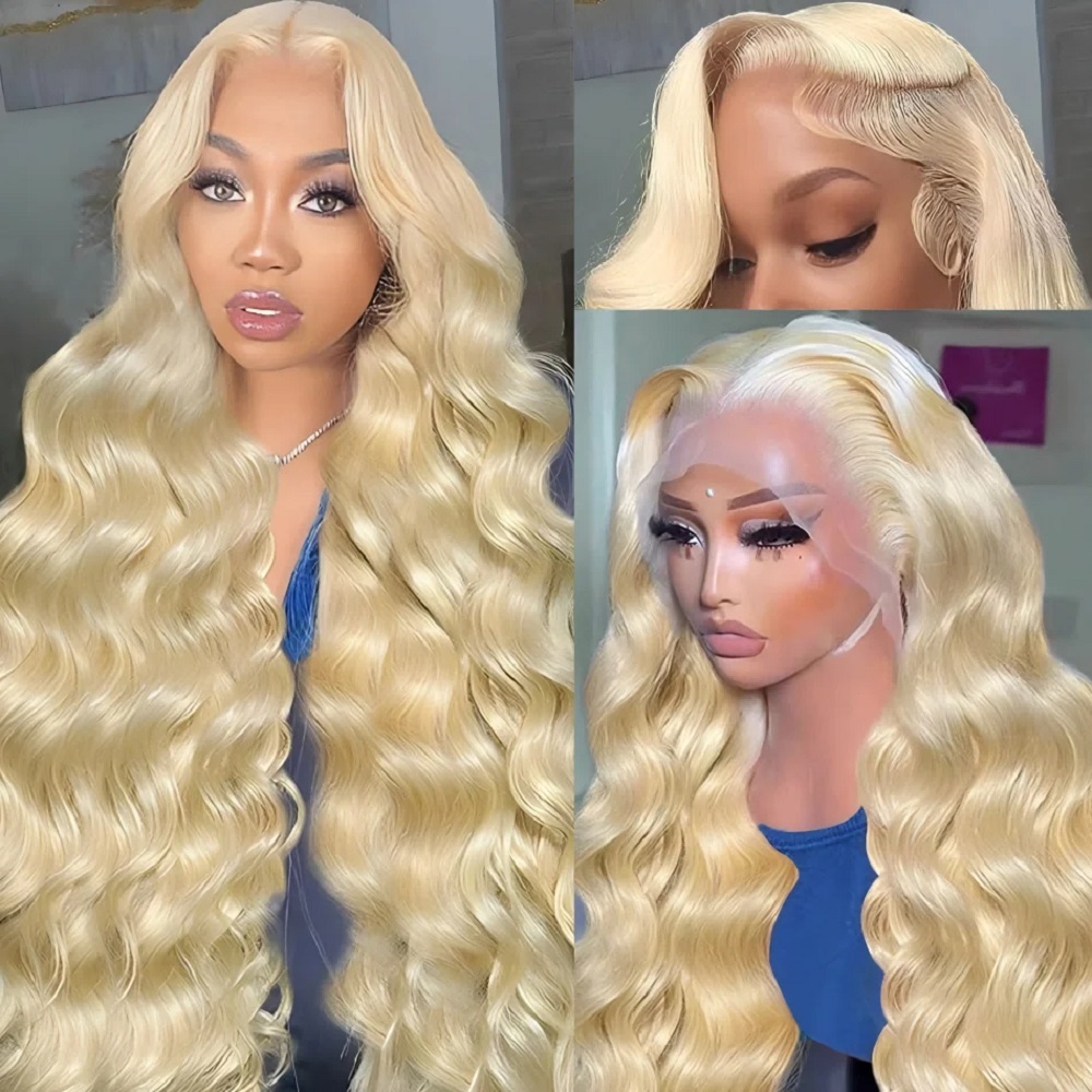 46 Inch HD Blonde 13x4 Lace Fr - 613 Blonde Body Wave Lace Front Wig recension och pris
