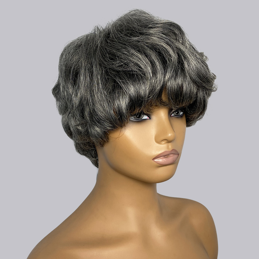 Pixie Cut Human Hair Wigs Gray - Short Pixie Cut Wig Human Hair Cheap recension och pris