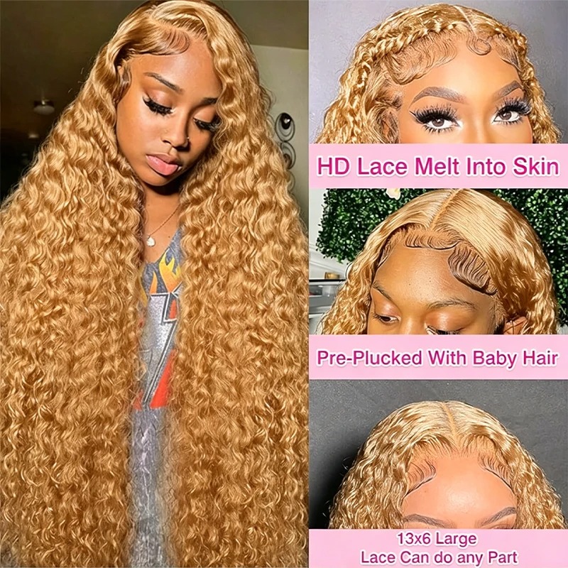 34 38Inch Honey Blonde Wig Hum - Hd Lace Frontal Wig Human Hair Pre Plucked recension och pris