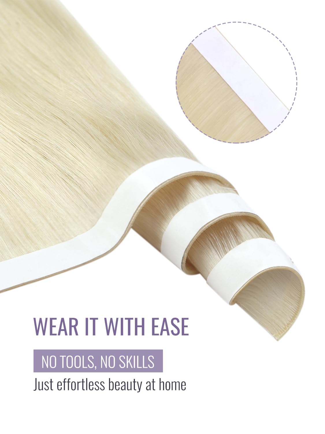 Moresoo Tape in Weft Hair Exte - Invisible Tape In Extensions Real Hair recension och pris