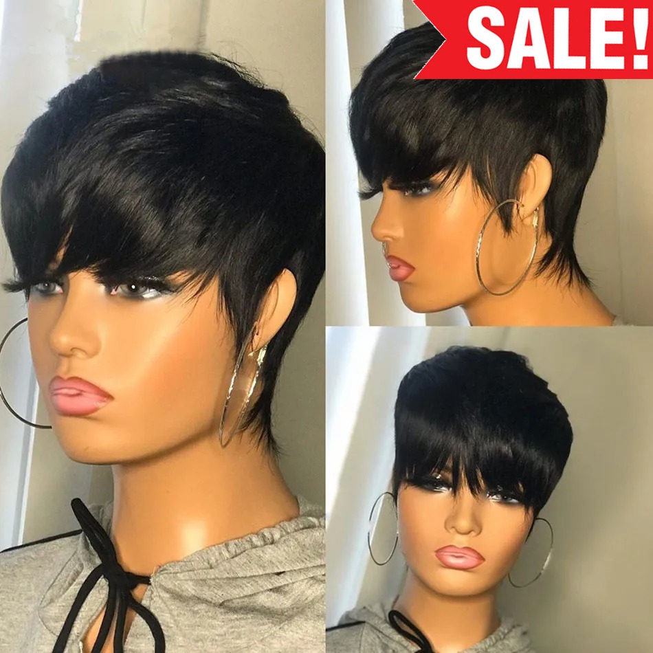 Short Human Hair Wigs Pixie Cu - Short Pixie Cut Wig Human Hair Cheap recension och pris