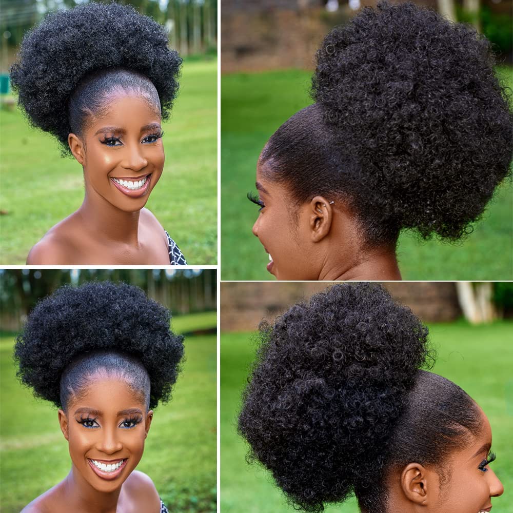 Large Afro Puff Ponytail Exten - Drawstring Afro Curly Puff Ponytail recension och pris