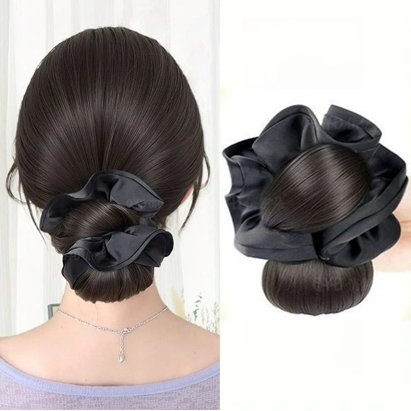 New Synthetic Satin Hair Tie C - Claw Clip Messy Bun Hair Piece recension och pris