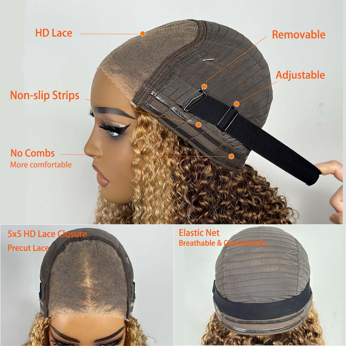 Wear & Go Wig P427 Honey Blond - Glueless Wear And Go Human Hair Wig recension och pris